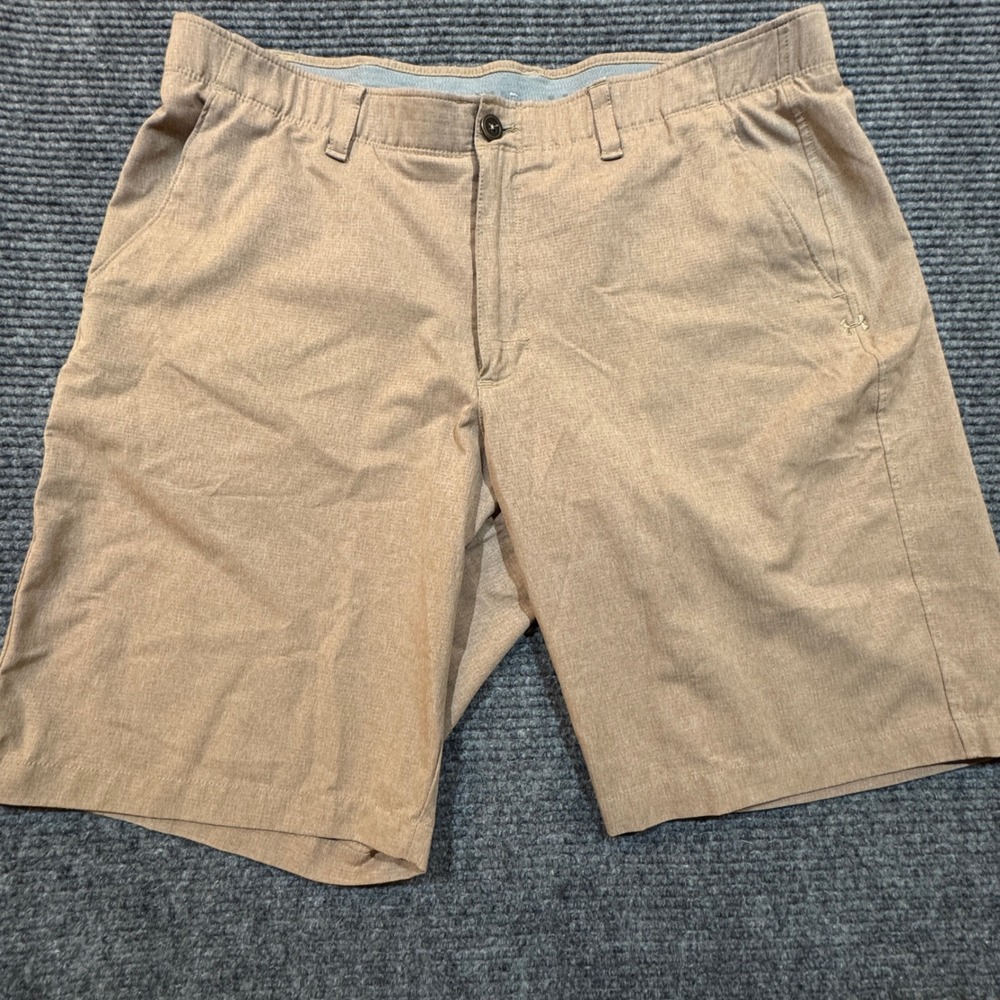 Under Armour Golf Shorts Men's 38 Heather Brown Loose Fit HeatGear Performance
